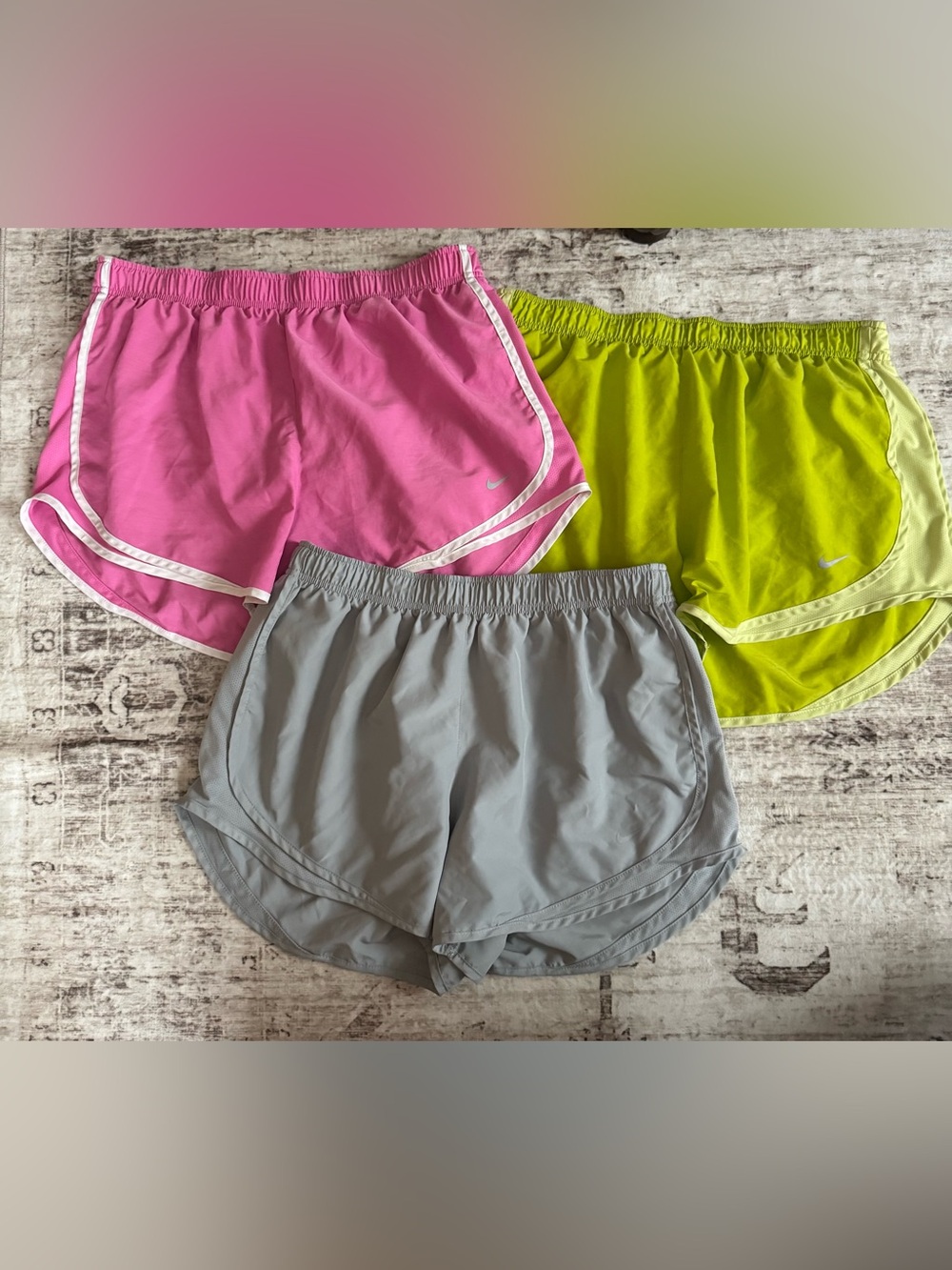 Women's Lightweight Athletic Shorts - Pink, Lime, Gray